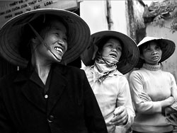 Chatting women in a village near Hanoi.